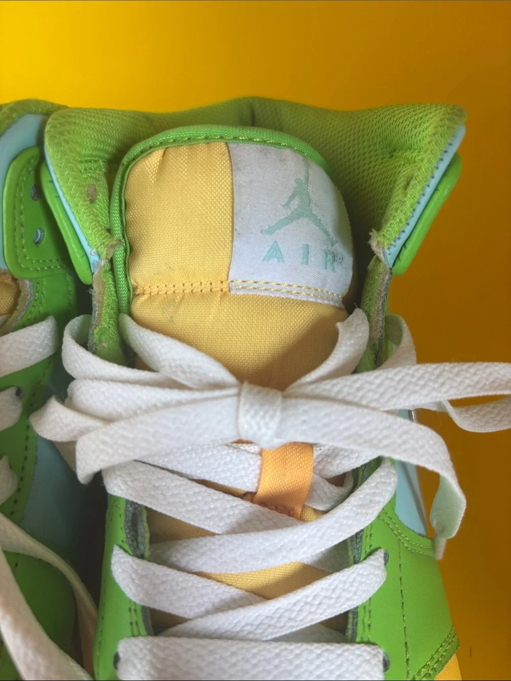 Nike Kids Mid-Top Sneakers in Yellow, Green & Light Blue